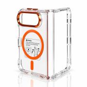 Пластиковый чехол FOLD CLEAR COLORS с поддержкой MagSafe для iPhone DUO orange