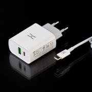 Сетевое зарядное устройство DC 2в1 Type-C QC3.0+PD/20W Fast Charger (CA-F17) белый