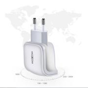 Сетевое зарядное устройство MOXOM 2в1 micro 2USB/2.4A (KH-25) белый