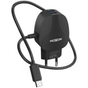 Сетевое зарядное устройство MOXOM 2в1 micro cable+2USB/2.4A (MX-HC15) черный