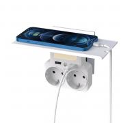 Сетевой фильтр двойник XO 2USB/ 2 OUTLET/ 2.4A (WL09) белый
