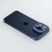 Силиконовая накладка CornerPad 3in1 для iPhone 15 Pro Max серо-синий