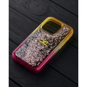 Силиконовый чехол AQUARIUM для iPhone 13 Pro желтый/розовый