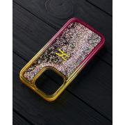 Силиконовый чехол AQUARIUM для iPhone 13 Pro желтый/розовый