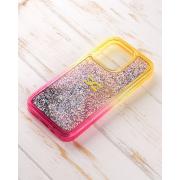 Силиконовый чехол AQUARIUM для iPhone 13 Pro желтый/розовый