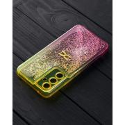 Силиконовый чехол AQUARIUM для Samsung A34 желтый/розовый