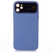 Силиконовый чехол CAMERA PROTECTION для iPhone 11 серо-синий