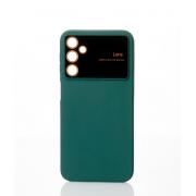 Силиконовый чехол CAMERA PROTECTION для Samsung A14 темно-зеленый