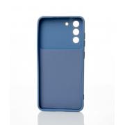 Силиконовый чехол CAMERA PROTECTION для Samsung S21 FE серо-синий