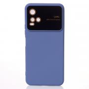 Силиконовый чехол CAMERA PROTECTION для Vivo Y21 серо-синий