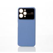 Силиконовый чехол CAMERA PROTECTION для Xiaomi Redmi 12 серо-синий