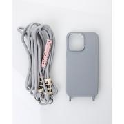Силиконовый чехол с длинным ремешком Cord для iPhone 15, серый