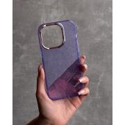 Силиконовый чехол DARK GLITTER для iPhone 13 фиолетовый