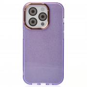 Силиконовый чехол DARK GLITTER для iPhone 15 Pro фиолетовый