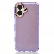 Силиконовый чехол DARK GLITTER для iPhone 16 Plus фиолетовый