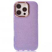Силиконовый чехол DARK GLITTER для iPhone 16 Pro фиолетовый
