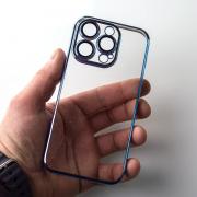 Пластиковый чехол GLITTER для iPhone 13 Pro Max синий