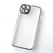 Пластиковый чехол GLITTER для iPhone 14 серебряный