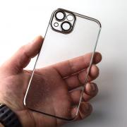 Пластиковый чехол GLITTER для iPhone 14 серебряный