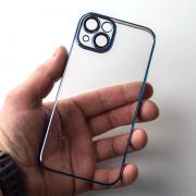 Пластиковый чехол GLITTER для iPhone 15 синий