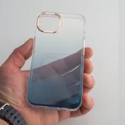 Силиконовый чехол GRADIENT для iPhone 14 синий