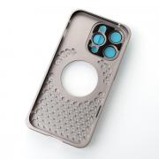 Металлический чехол MagSafe AROMA PERFORATED METAL для iPhone 14 Pro Max золотой