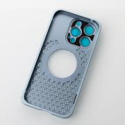 Металлический чехол MagSafe AROMA PERFORATED METAL для iPhone 15 Pro Max голубой