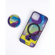 Силиконовый чехол MagSafe Boter "3D" + magsafe PopSocket для iPhone 12 / iPhone 12 Pro 04 abstraction