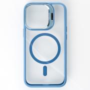 Силиконовый чехол MagSafe CAMERA GLASS PROTECTION для iPhone 13 Pro Max голубой