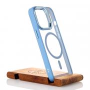 Силиконовый чехол MagSafe CAMERA GLASS PROTECTION для iPhone 13 Pro Max голубой