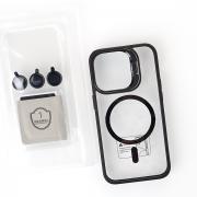 Силиконовый чехол MagSafe CAMERA GLASS PROTECTION для iPhone 15 Pro черный