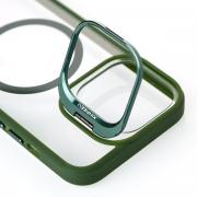 Силиконовый чехол MagSafe CAMERA GLASS PROTECTION для iPhone 15 Pro Max темно-зеленый