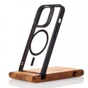 Силиконовый чехол MagSafe CAMERA GLASS PROTECTION для iPhone 15 Pro Max черный
