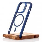 Силиконовый чехол MagSafe CAMERA GLASS PROTECTION для iPhone 15 Pro Max темно-синий