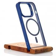 Силиконовый чехол MagSafe CAMERA GLASS PROTECTION для iPhone 15 Pro Max темно-синий
