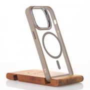 Силиконовый чехол MagSafe CAMERA GLASS PROTECTION для iPhone 15 Pro Max серый