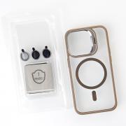 Силиконовый чехол MagSafe CAMERA GLASS PROTECTION для iPhone 15 Pro Max серый