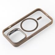 Силиконовый чехол MagSafe CAMERA GLASS PROTECTION для iPhone 15 Pro Max серый