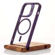 Силиконовый чехол MagSafe CAMERA GLASS PROTECTION для iPhone 15 Pro Max темно-фиолетовый
