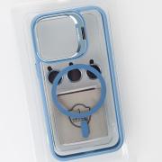 Силиконовый чехол MagSafe CAMERA GLASS PROTECTION для iPhone 13 голубой