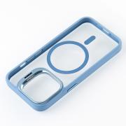Силиконовый чехол MagSafe CAMERA GLASS PROTECTION для iPhone 13 голубой