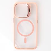 Силиконовый чехол MagSafe CAMERA GLASS PROTECTION для iPhone 13 розовый