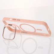 Силиконовый чехол MagSafe CAMERA GLASS PROTECTION для iPhone 13 розовый
