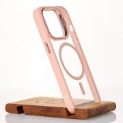 Силиконовый чехол MagSafe CAMERA GLASS PROTECTION для iPhone 13 розовый