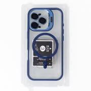 Силиконовый чехол MagSafe CAMERA GLASS PROTECTION для iPhone 16 Pro Max темно-синий
