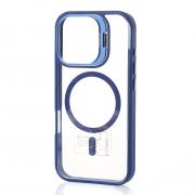 Силиконовый чехол MagSafe CAMERA GLASS PROTECTION для iPhone 16 Pro Max темно-синий
