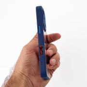 Силиконовый чехол MagSafe CAMERA GLASS PROTECTION для iPhone 16 Pro Max темно-синий