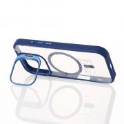 Силиконовый чехол MagSafe CAMERA GLASS PROTECTION для iPhone 16 Pro Max темно-синий