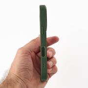 Силиконовый чехол MagSafe CAMERA GLASS PROTECTION для iPhone 16 Pro Max темно-зеленый