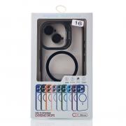 Силиконовый чехол MagSafe CAMERA GLASS PROTECTION для iPhone 16 Plus черный